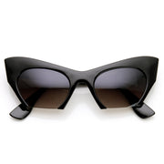 zeroUV Women's Modern Cat Eye Bottom Cut Sunglasses 9232 Sunglasses White Smoke Black