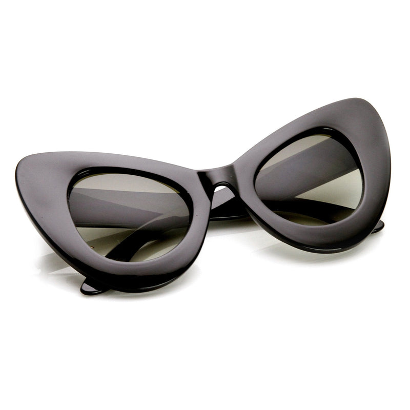 zeroUV Retro Mod Super Trendy Women's Fashion Cat Eye Sunglasses 9233 Sunglasses White Smoke Black
