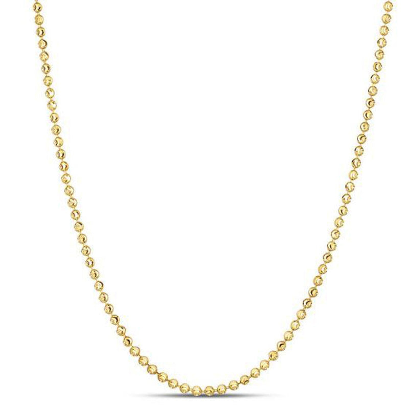 Bids.com Moon Cut Bead Chain in 14k Yellow Gold (2.00 mm) Necklaces White Smoke 16 / Yellow Gold,18 / Yellow Gold,20 / Yellow Gold,24 / Yellow Gold
