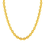 Bids.com 14k Yellow Gold Polished Oval Link Necklace Necklaces White Smoke 18 / Yellow Gold