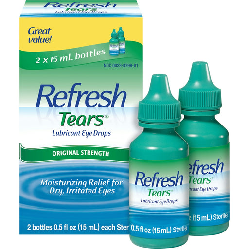 Refresh Refresh Tears Moisturizing Relief Lubricant Eye Drops 2- 0.5 Fl Oz Bottles Personal Care White Smoke