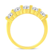 Bids.com 14K Yellow Gold Plated .925 Sterling Silver 1 1/2 Cttw Shared Prong Set Brilliant Round-Cut Diamond Anniversary or Wedding Band Ring (K-L Color, SI2-I1 Clarity) - Size 7 Rings White Smoke 7 / Yellow.Sterling Silver,8 / Yellow.Sterling Silver,6 / Yellow.Sterling Silver,9 / Yellow.Sterling Silver