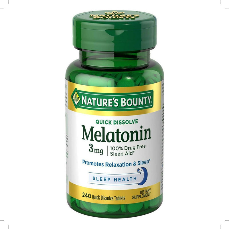 Nature's Bounty Nature's Bounty Melatonin, 3 Mg, Quick Dissolve Tablets Vitamins & Supplements White Smoke