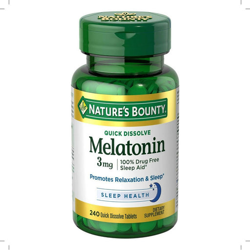 Nature's Bounty Nature's Bounty Melatonin, 3 Mg, Quick Dissolve Tablets Vitamins & Supplements White Smoke