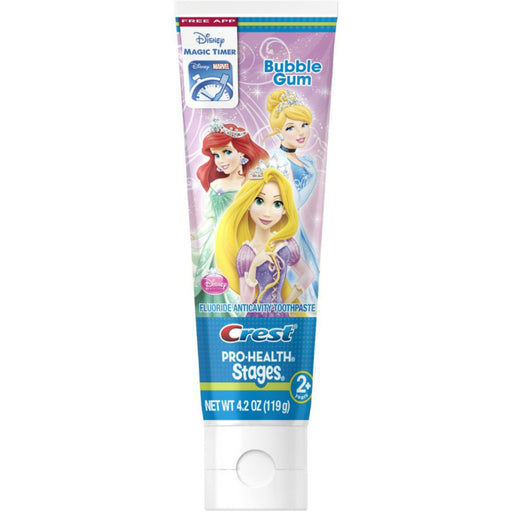 Crest Crest Oral-B Stages Toothpaste, Disney Princess Bubble Gum - Fluoride Anticavity Toothpaste White Smoke