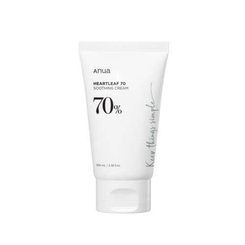 AsiaBeautyMall ANUA Heartleaf 70% Soothing Cream Moisturizer White Smoke