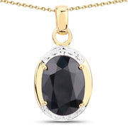 Bids.com 7.50 Carat Genuine Black Sapphire .925 Sterling Silver Pendant Pendants White Smoke