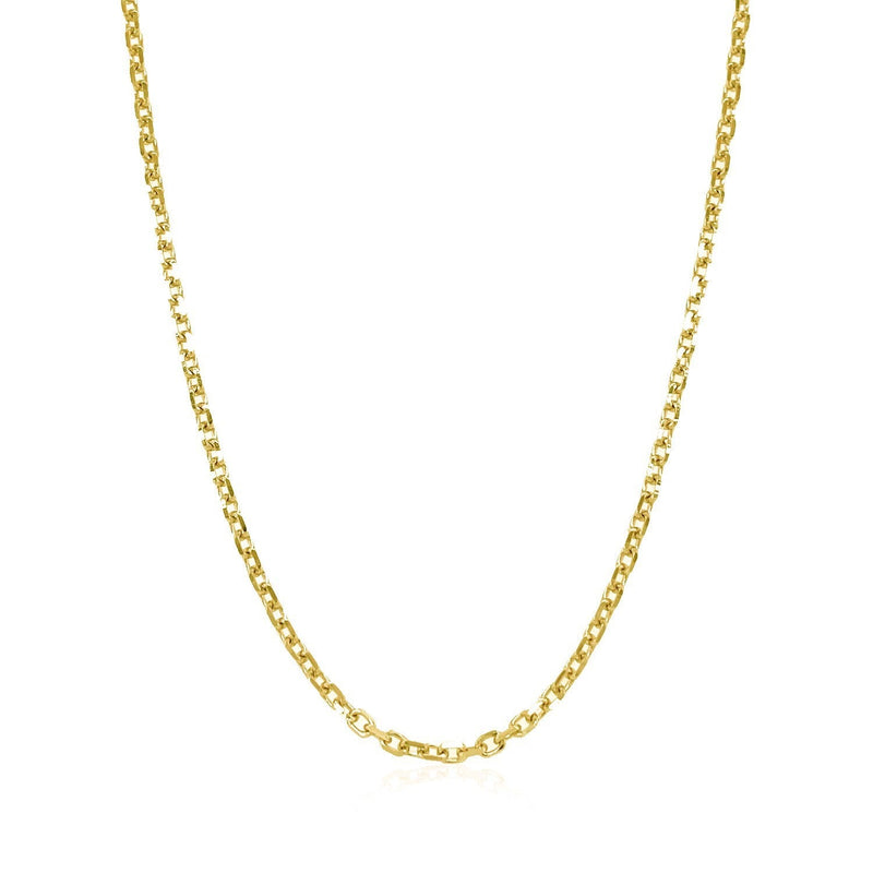 Bids.com 18k Yellow Gold Diamond Cut Cable Link Chain (1.90 mm) Necklaces White Smoke 18 / Yellow Gold,20 / Yellow Gold,24 / Yellow Gold