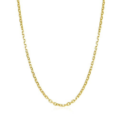 Bids.com 18k Yellow Gold Diamond Cut Cable Link Chain (1.90 mm) Necklaces White Smoke 18 / Yellow Gold,20 / Yellow Gold,24 / Yellow Gold
