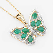 Bids.com 1.91 Carat Genuine Emerald and White Zircon .925 Sterling Silver Pendant Pendants White Smoke