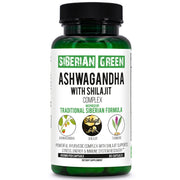 SiberianGreen.com Ashwagandha with Altai Shilajit & Turmeric | Ayurvedic Herbal Complex 60 Capsules Herbs White Smoke