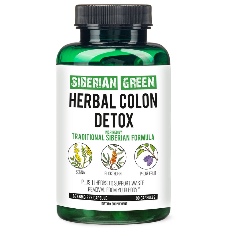 SiberianGreen.com Siberian Green Herbal Colon Detox - 90 Capsules Herbs White Smoke