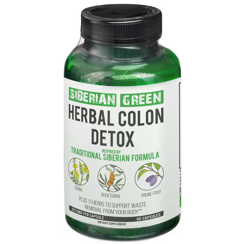 SiberianGreen.com Siberian Green Herbal Colon Detox - 90 Capsules Herbs White Smoke