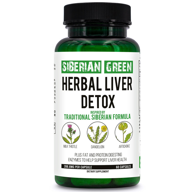 SiberianGreen.com Herbal Liver Detox – Milk Thistle & Artichoke Capsules Herbs White Smoke
