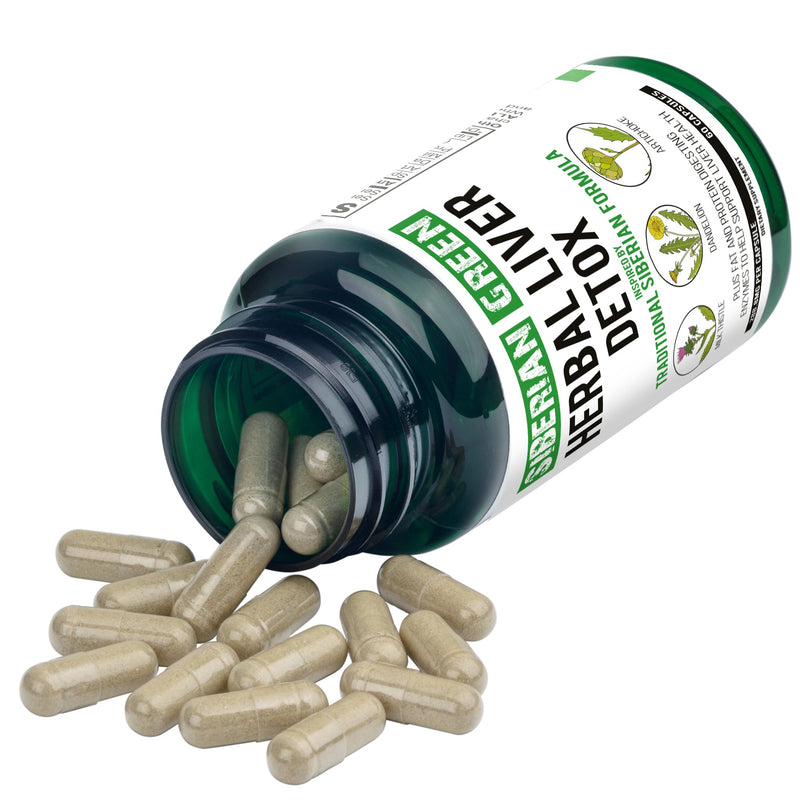 SiberianGreen.com Herbal Liver Detox – Milk Thistle & Artichoke Capsules Herbs White Smoke