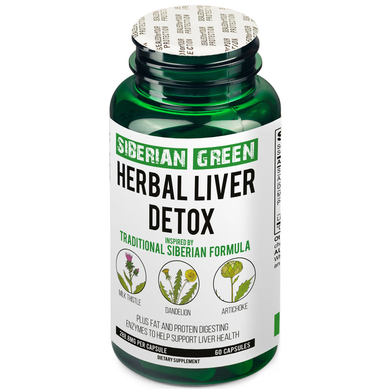 SiberianGreen.com Herbal Liver Detox – Milk Thistle & Artichoke Capsules Herbs White Smoke