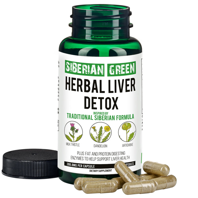 SiberianGreen.com Herbal Liver Detox – Milk Thistle & Artichoke Capsules Herbs White Smoke