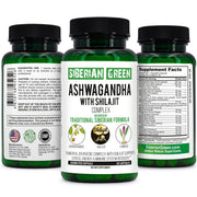 SiberianGreen.com Ashwagandha with Altai Shilajit & Turmeric | Ayurvedic Herbal Complex 60 Capsules Herbs White Smoke