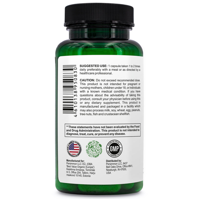 SiberianGreen.com Organic Ashwagandha, Astragalus & Siberian Ginseng Complex – 60 Vegan Capsules Herbs Light Gray
