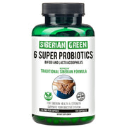 SiberianGreen.com 6 Super Probiotics Siberian Green Bifido & Lacto Acidophilus 120 Caps Herbs White Smoke