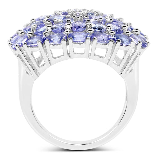 Bids.com 5.93 Carat Genuine Tanzanite .925 Sterling Silver Ring Rings White Smoke size 7.00,size 6.00,size 8.00