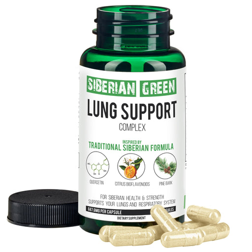 SiberianGreen.com Herbal Lung Support – Quercetin, Pine Bark, Citrus Bioflavonoids | 60 Capsules by Siberian Green Herbs White Smoke