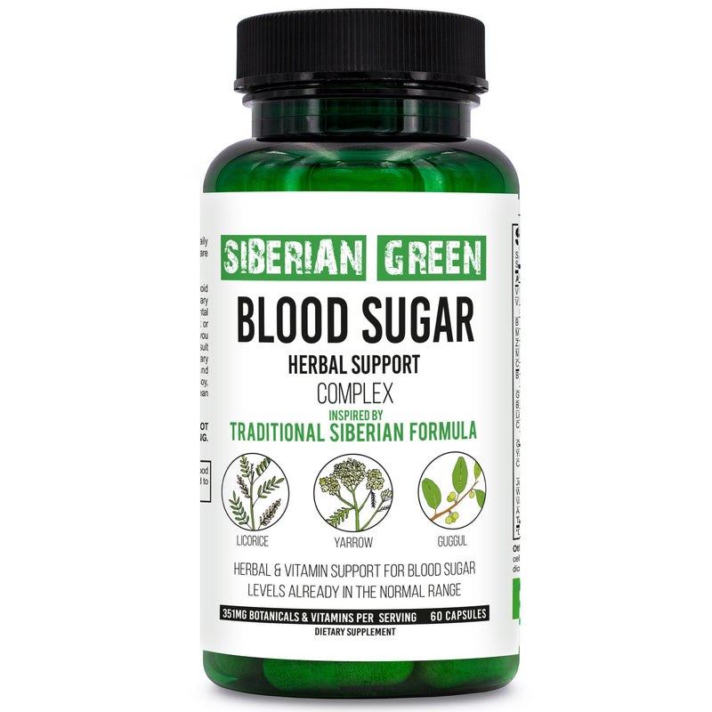 SiberianGreen.com Herbal Sugar Support Siberian Green 60 Caps - Yarrow Guggul Licorice Herbs White Smoke