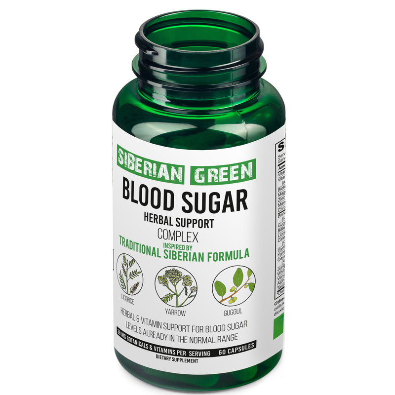 SiberianGreen.com Herbal Sugar Support Siberian Green 60 Caps - Yarrow Guggul Licorice Herbs White Smoke