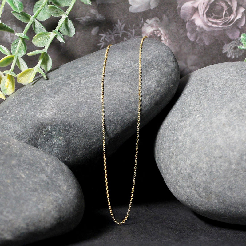 Bids.com 14k Yellow Gold Diamond Cut Cable Link Chain 0.8mm Necklaces Black 16 / Yellow Gold,18 / Yellow Gold