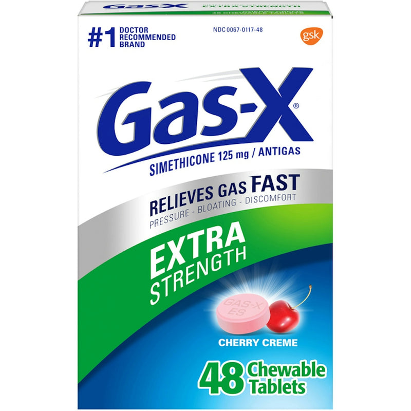 Gas-X Gas-X Antigas, Extra Strength, 125 Mg, Chewable Tablets, Cherry Creme Health & Beauty White Smoke