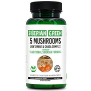 SiberianGreen.com Siberian Green 5 Mushrooms Complex- 60 Vegan Capsules Herbs White Smoke