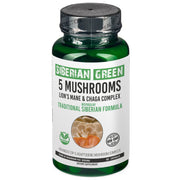 SiberianGreen.com Siberian Green 5 Mushrooms Complex- 60 Vegan Capsules Herbs Light Gray