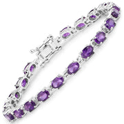 Bids.com 7.98 Carat Genuine Amethyst .925 Sterling Silver Bracelet Bracelets White Smoke size 7.25,size 8.25,size 7.00,size 6.25