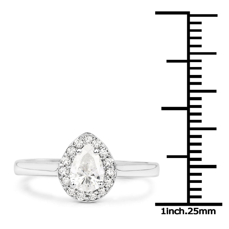 Bids.com 14K White Gold 0.64 Carat Genuine White Diamond Ring Rings White Smoke size 7.00,size 6.00,size 8.00