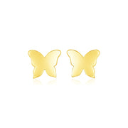 Bids.com 14k Yellow Gold Polished Butterfly Earrings Earrings White Smoke Yellow Gold