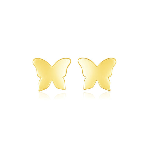 Bids.com 14k Yellow Gold Polished Butterfly Earrings Earrings White Smoke Yellow Gold
