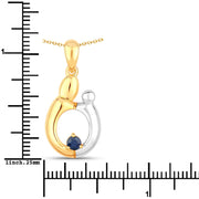 Bids.com 0.19 Carat Genuine Blue Sapphire .925 Sterling Silver Pendant Pendants White Smoke size 18.00