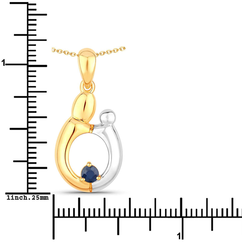 Bids.com 0.19 Carat Genuine Blue Sapphire .925 Sterling Silver Pendant Pendants White Smoke size 18.00