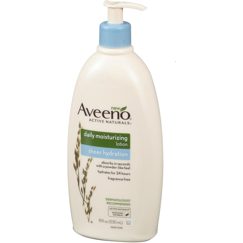 Aveeno Aveeno Daily Moisturizing Body Lotion, Soothing Oat & Rich Emollients, Fragrance-Free, 18 fl. oz Lotion & Moisturizer White Smoke