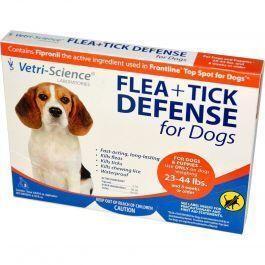 21st Century 21st Century Vetri Science Flea + Tick Defense For Dogs, 23-44 Lbs - 3 Applicator Pet Flea & Tick Control White Smoke