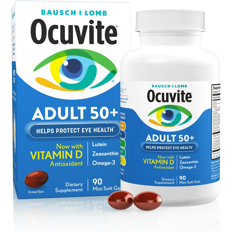 Ocuvite Ocuvite Adult 50+ Eye Health Formula – 90 Softgels (90 Day Supply) Vitamins & Supplements White Smoke