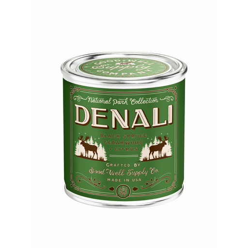 Good & Well Supply Co Denali National Park Candle Candles Dark Olive Green Half Pint / 8oz / Cotton Wick,Pint / 14oz / Cotton Wick