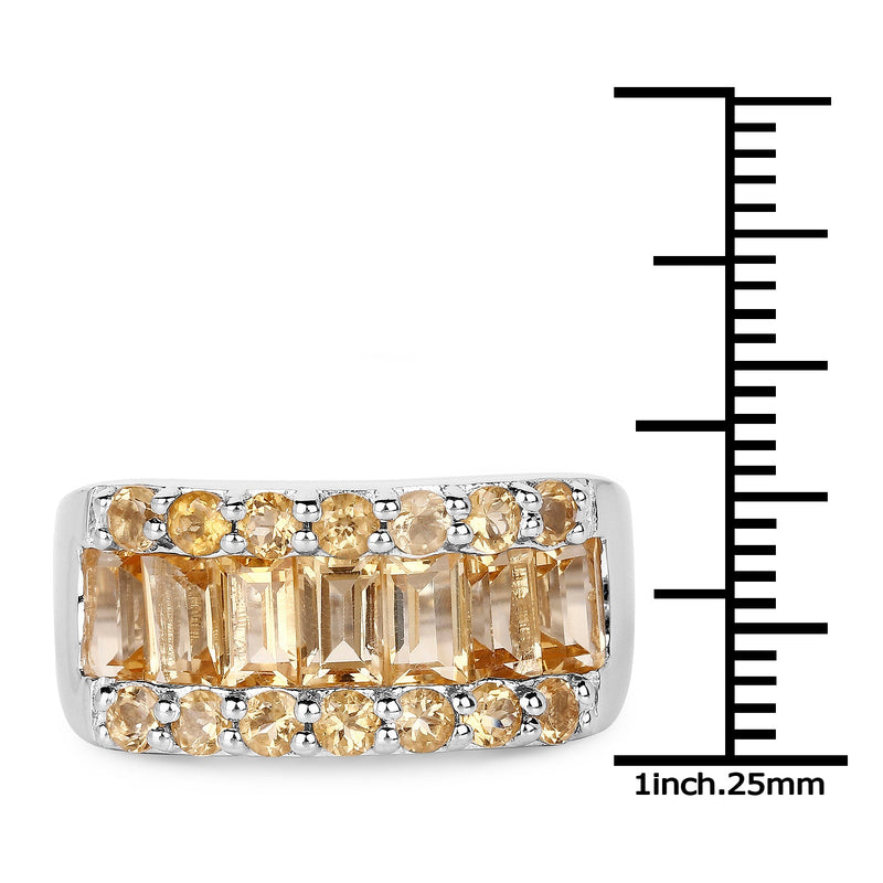 Bids.com 3.08 Carat Genuine Citrine .925 Sterling Silver Ring Rings White Smoke size 5.00,size 9.00,size 6.00,size 7.00,size 8.00