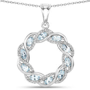 Bids.com 1.93 Carat Genuine Blue Topaz and White Topaz .925 Sterling Silver Pendant Pendants White Smoke