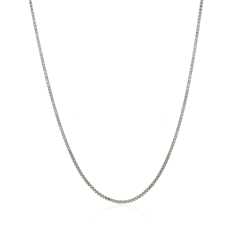 Bids.com 14k White Gold Classic Box Chain 1.0mm Necklaces White Smoke 16 / White Gold,18 / White Gold,20 / White Gold,22 / White Gold,24 / White Gold,30 / White Gold