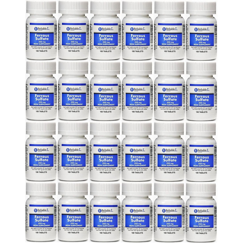 Reliable-1 Laboratories Reliable-1 Laboratories Ferrous Sulfate 325 Mg Iron Supplement 100 Tablets Vitamins & Supplements Light Gray