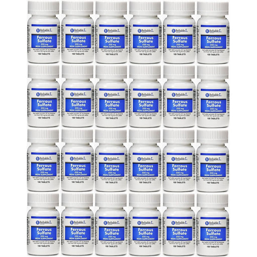 Reliable-1 Laboratories Reliable-1 Laboratories Ferrous Sulfate 325 Mg Iron Supplement 100 Tablets Vitamins & Supplements Light Gray