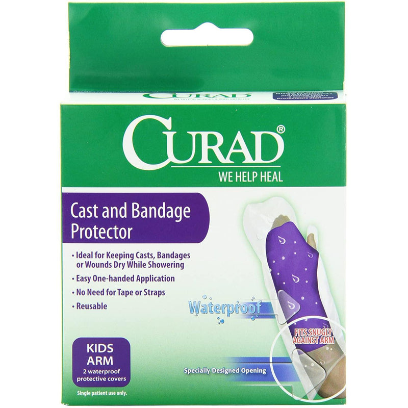 Curad Curad Cast & Bandage Protector Waterproof Kids Arm 2pk Cast & Bandage Protectors Sea Green