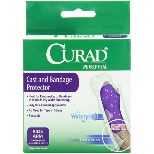 Curad Curad Cast & Bandage Protector Waterproof Kids Arm 2pk Cast & Bandage Protectors Sea Green
