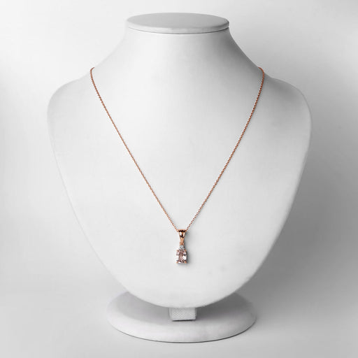 Bids.com 1.12 Carat Genuine Morganite and White Topaz .925 Sterling Silver Pendant Pendants Lavender